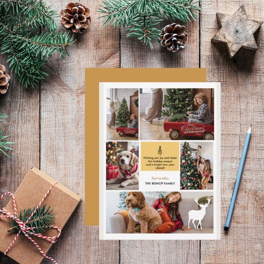 5 Fotocollage Vrolijke Kerstmis Script Groet Feestdagenkaart