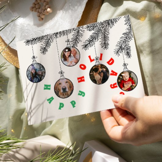 5 Fotocrèmeblad voor kerstmis met flatfeestdag Kaa Feestdagenkaart