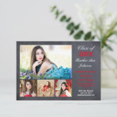 5 Foto's Collage - 3x5 Afstuderen Aankondiging (Staand voorkant)