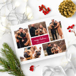 5 Foto's Collage Chic Script Merry Kerstmis Briefkaart<br><div class="desc">5 Foto's Collage Chic Script Merry Kerstmis Briefkaart</div>