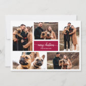 5 foto's collage chic script prettig kerstfeest kaart (Voorkant)