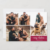 5 Foto's Collage Eenvoudig Stijlvolle Kerst Kaart (Voorkant)