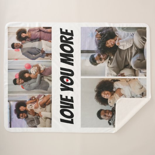 5 foto's Collage houdt meer van je Sherpa Deken (Voorkant (horizontaal))
