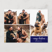 5 foto's Collage Stijlvol Lettertype Vrolijk Kerst Briefkaart (Voorkant)