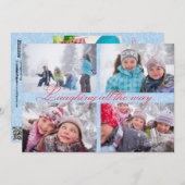 5 foto's die onderweg lachen - kerstkaart (Voorkant / Achterkant)