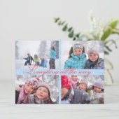 5 foto's die onderweg lachen - kerstkaart (Staand voorkant)