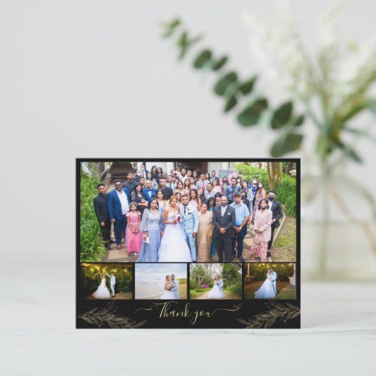 5 foto's gepersonaliseerd dankzij de sjabloon van  briefkaart (Staand voorkant)