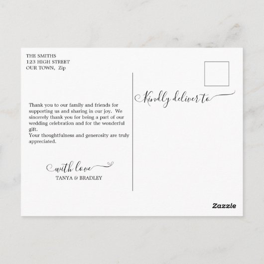 5 foto's gepersonaliseerd dankzij de sjabloon van  briefkaart (Achterkant)