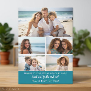 5 foto's - herinneringen aan familiehereniging feestdagenkaart