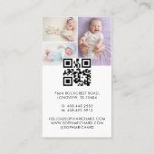 5 Foto's Logo QR Code Pasgeboren Baby Fotograaf Visitekaartje (Achterkant)