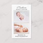 5 Foto's Logo QR Code Pasgeboren Baby Fotograaf Visitekaartje (Voorkant)
