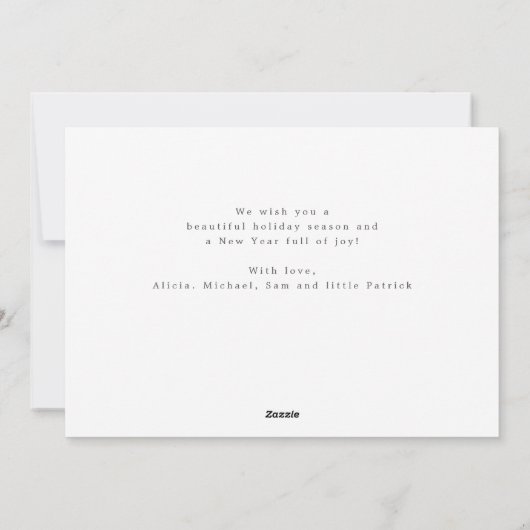 5 foto's Merry Kerstelegant script red plaid Feestdagenkaart (Achterkant)