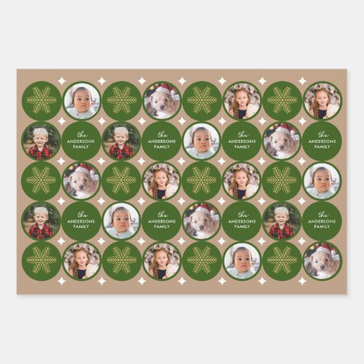 5 Foto's met een moderne unieke kerstman Inpakpapier Vel (Voorkant 3)