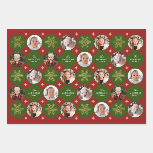 5 Foto's met een moderne unieke kerstman Inpakpapier Vel (Voorkant 2)