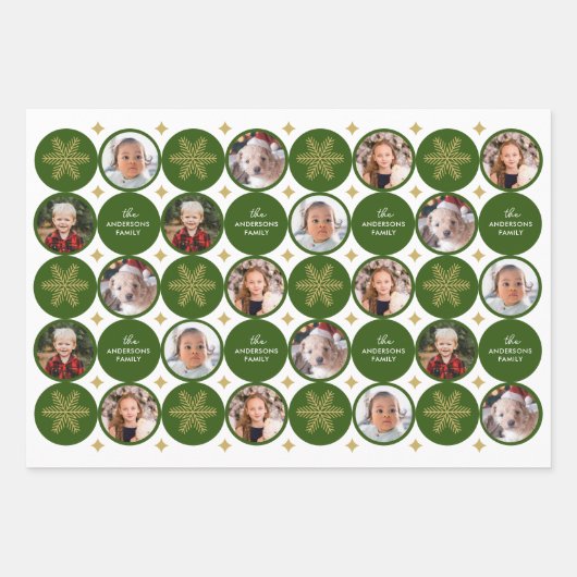 5 Foto's met een moderne unieke kerstman Inpakpapier Vel (Voorkant)