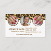 5 Foto's Nails Sjabloon Leopard Print Rockabilly Visitekaartje (Achterkant)