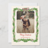 5 foto's plaid boog rustieke kerst Foto Feestdagenkaart (Voorkant)