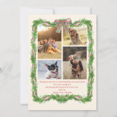 5 foto's plaid boog rustieke kerst Foto Feestdagenkaart (Achterkant)