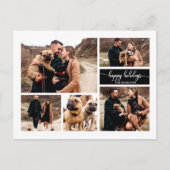 5 Foto's Prettige feestdagen Modern Collage Black Briefkaart (Voorkant)