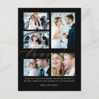 5 foto's Script Love Wedding Bedankt Zwart