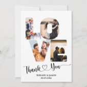 5 Foto's Trouw Hart Letter Bold Handgeschreven Let Bedankkaart (Voorkant)