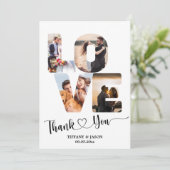 5 Foto's Trouw Hart Letter Bold Handgeschreven Let Bedankkaart (Staand voorkant)