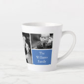 5-Fotosjabloon blauw monogram Latte Mok (Rechts)