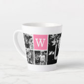 5-Fotosjabloon Roze monogram Latte Mok (Linkerhoek)