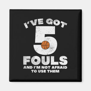 5 Fouls Niet Bang Basketbal Fun Baller Speler Me Magneet