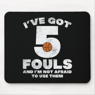 5 Fouls Niet Bang Basketbal Fun Baller Speler Me Muismat