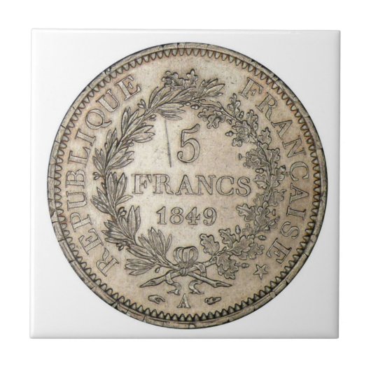 5 FRANKRIJK COIN 1849 TEGELTJE (Voorkant)