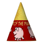 5 Funny Cartoon Comics Varkensjaar Verjaardagsfees Feesthoedjes (Rechts)