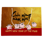 5 Funny Cartoon Comics Vietnamees varkensjaar 2019 Groot Cadeauzakje (Voorkant)