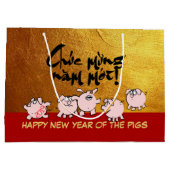 5 Funny Cartoon Comics Vietnamees varkensjaar 2019 Groot Cadeauzakje (Achterkant)