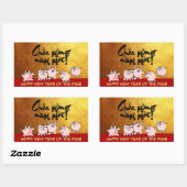 5 Funny Cartoon Comics Vietnamees varkensjaar 2019 Rechthoekige Sticker (Vel)