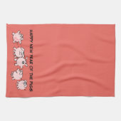 5 Funny Cartoon Illustratie Varkensjaar 2019 V Han Theedoek (Horizontaal)