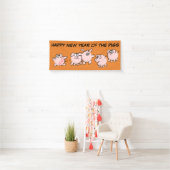 5 Funny Cartoon Pig Year 2019 kiest kleurenbanner Spandoek (Insitu)