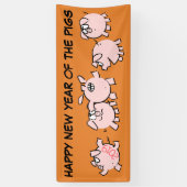 5 Funny Cartoon Pig Year 2019 kiest kleurenbanner Spandoek (Verticaal)