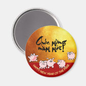 5 Funny Comics Vietnamees Jaar 2019 Ronde M Magneet (Voorkant / Achterkant)