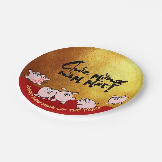 5 Funny Comics Vietnamees Pig Year 2019 Paper P Papieren Bordje (Gekanteld)