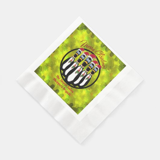 5 Funny Frazzled Santa Penguins Persoonlijk Servet (Hoek)