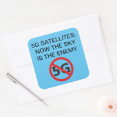 5 G Satellites, de hemel is de vijand Square Stick Vierkante Sticker (Envelop)