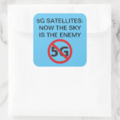 5 G Satellites, de hemel is de vijand Square Stick Vierkante Sticker (Tas)