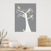 5 Gele vogels afdrukken Poster (Keuken)