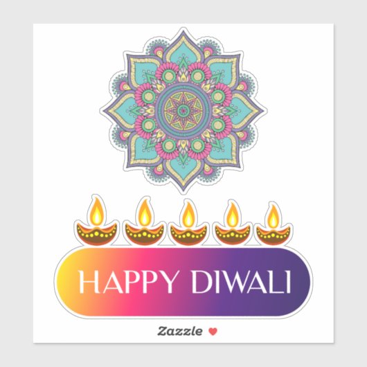 5. Gelukkige Diwali het festival van lichten van I Sticker (Vel)