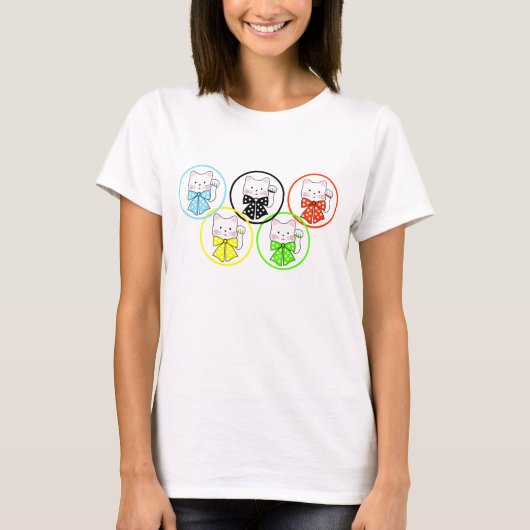 5 gelukkige katten t-shirt (Voorkant)
