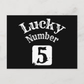 5 - Geluksgetal 5 Geluk Briefkaart (Voorkant)