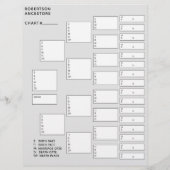 5 Generation Genealogie Pedigree Paper Sheet (Achterkant)