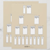 5 Generation Genealogie Pedigree Paper Sheet (Voorkant / Achterkant)