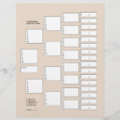 5 Generation Genealogie Pedigree Paper Sheet (Voorkant)